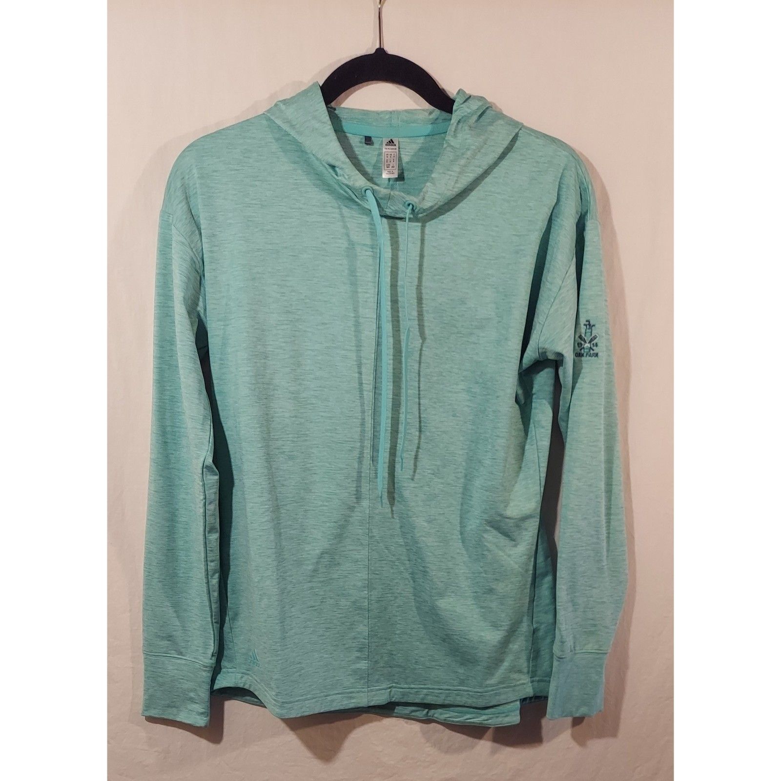 Adidas Womens Heathered Green Primegreen Golf Hoodie
